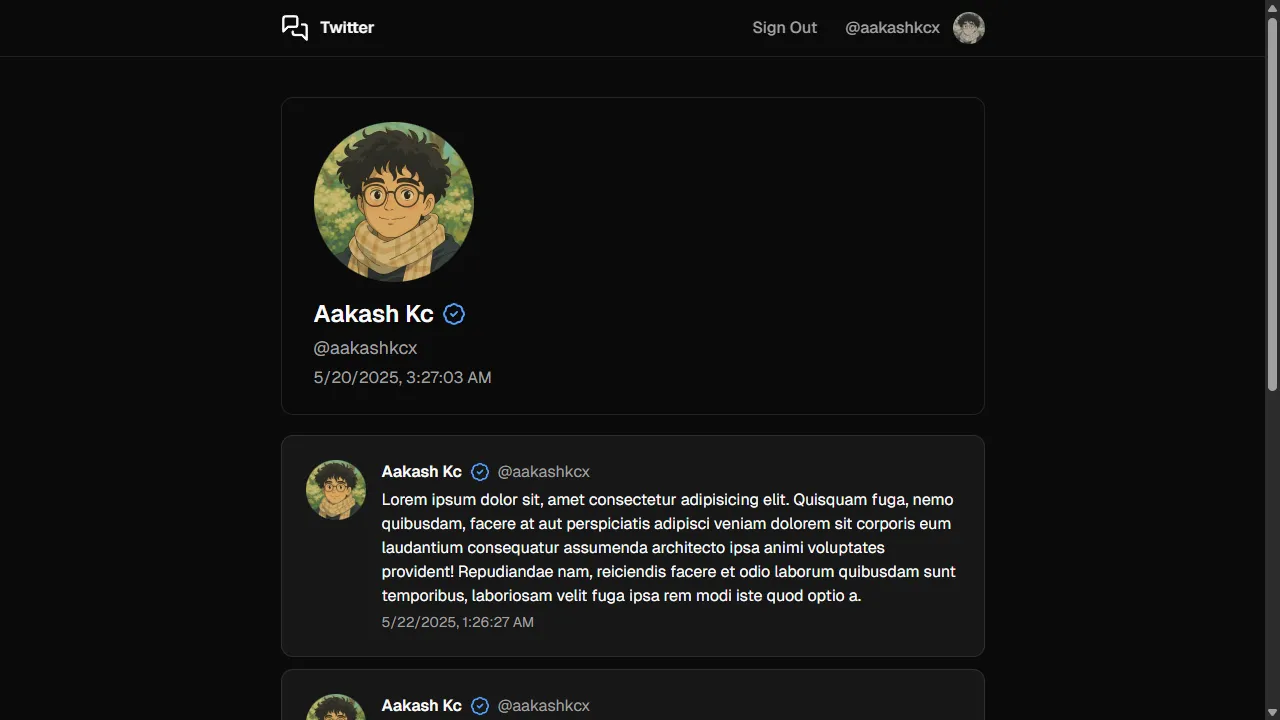 A profile page.